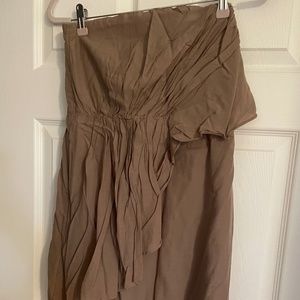 Tan strapless dress